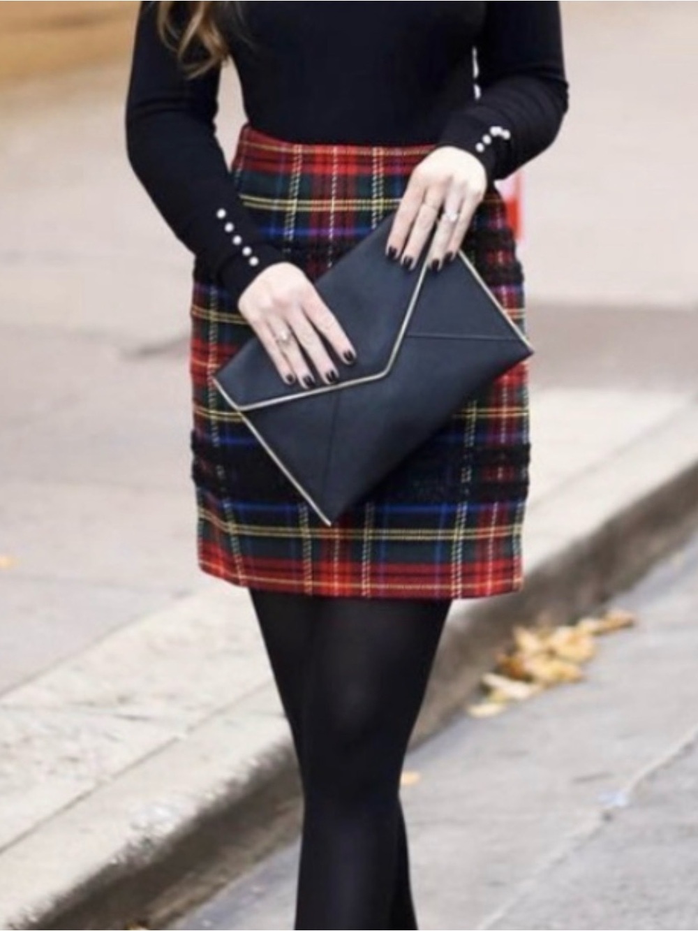 J. Crew Red Green Plaid Mini Skirt with Blue and Yellow Accents sz 2 wool blend - Picture 2 of 11